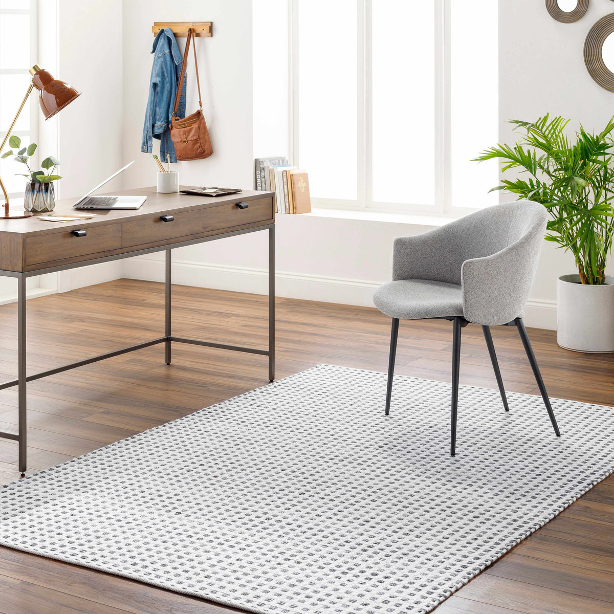 Bence Black & White Area Rug - Clearance