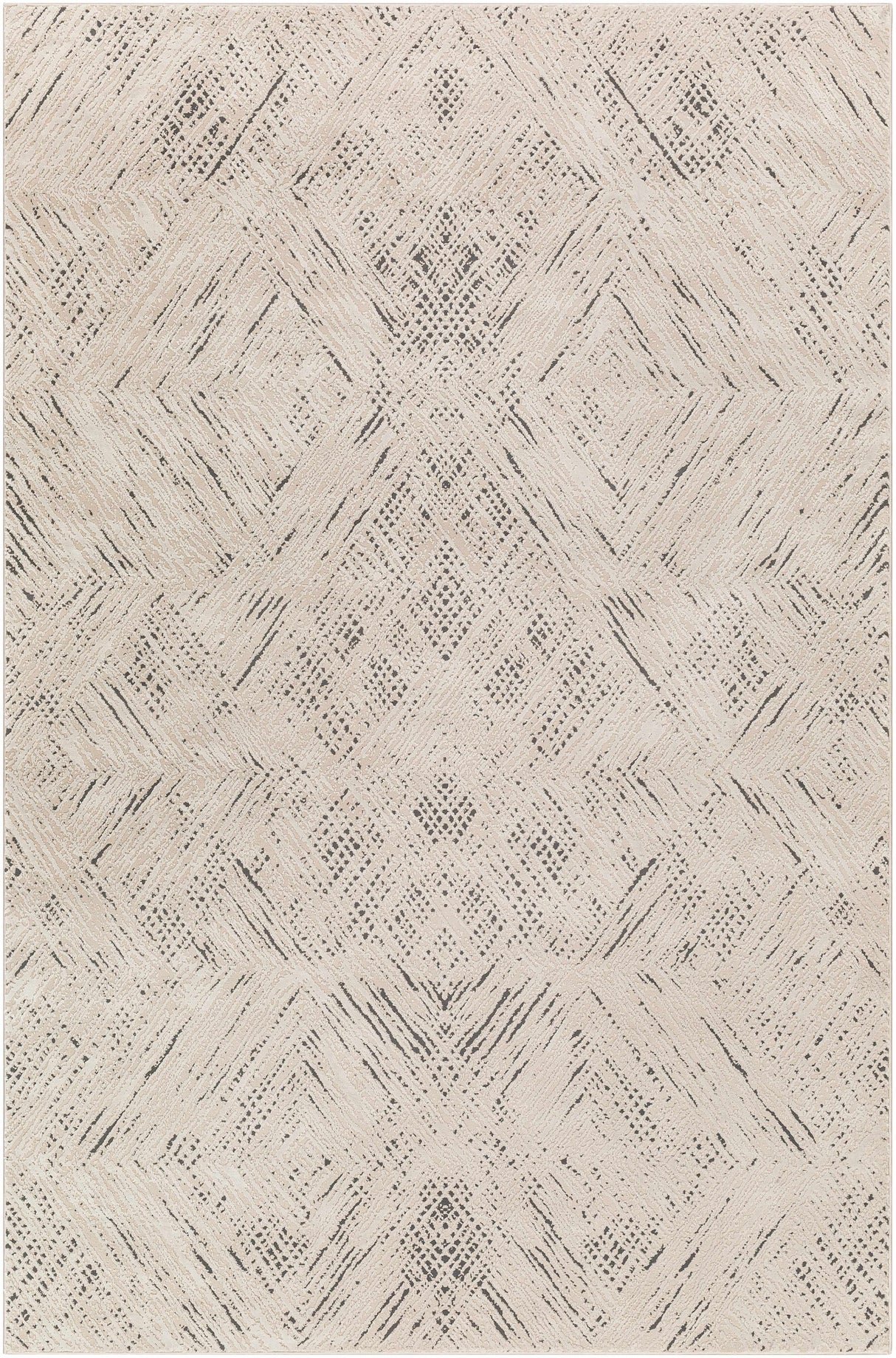 Garza Diamond Textured Washable Rug