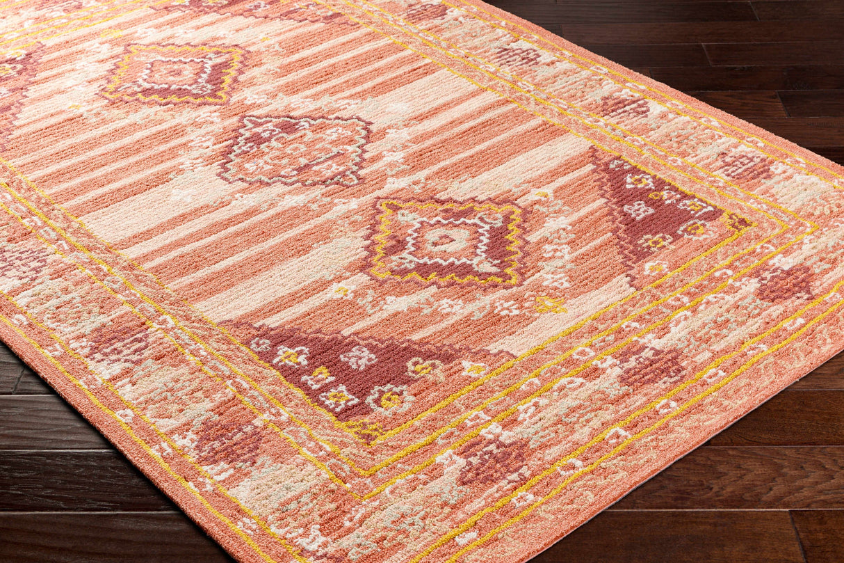Alena Peach Wool Blend Area Rug - Clearance