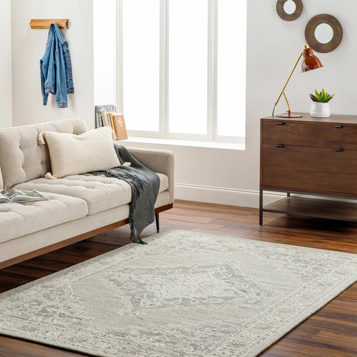 Nani Gray Wool Blend Area Rug - Clearance