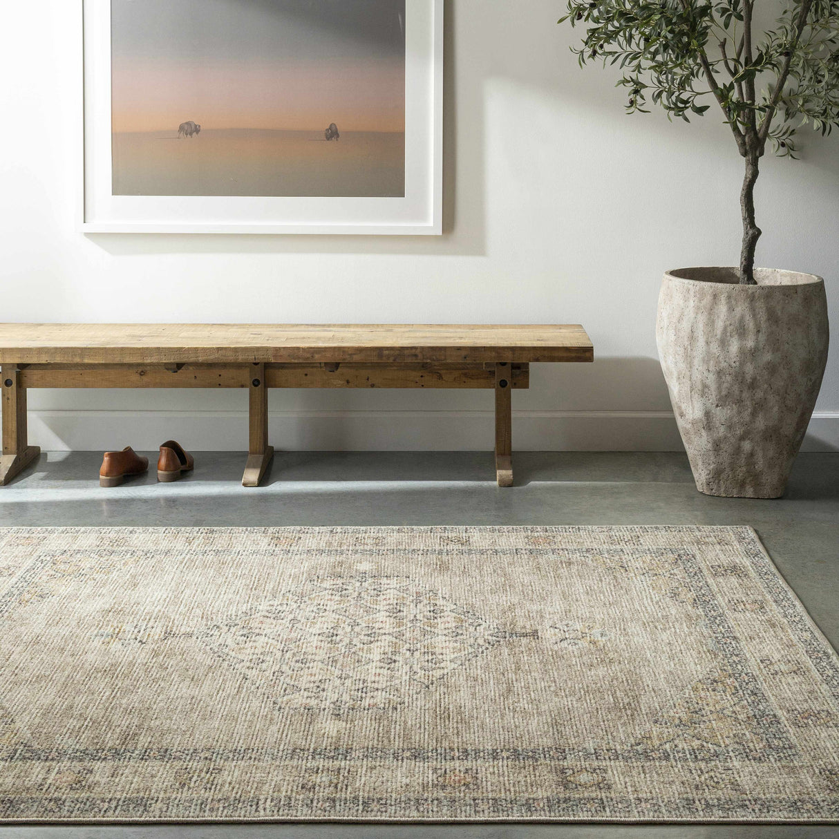 Lila Medallion Off-White Area Rug