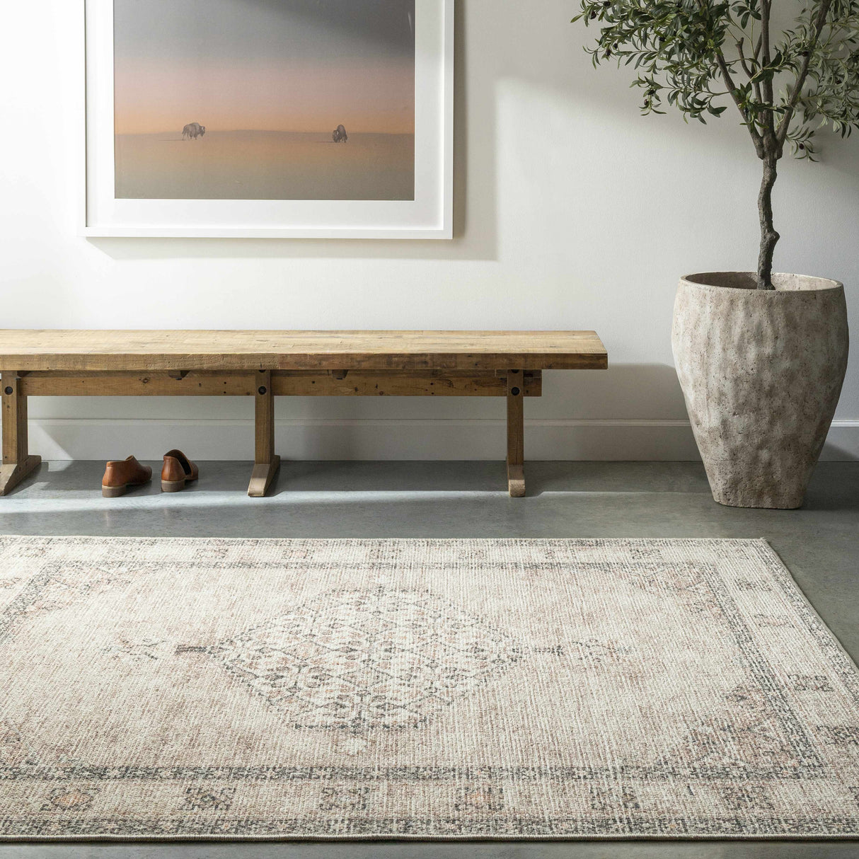 Lila Medallion Brown Area Rug
