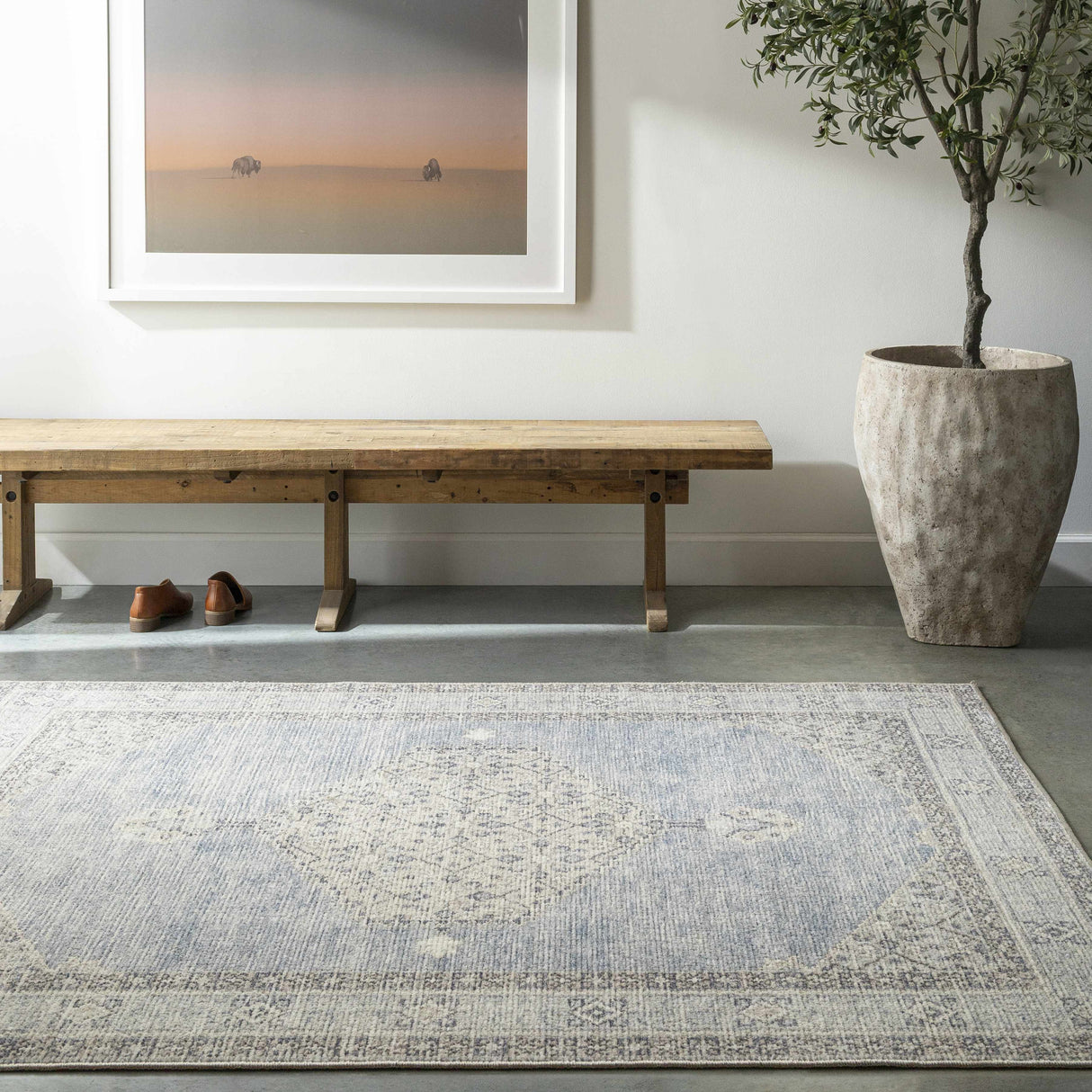 Lila Medallion Denim Area Rug