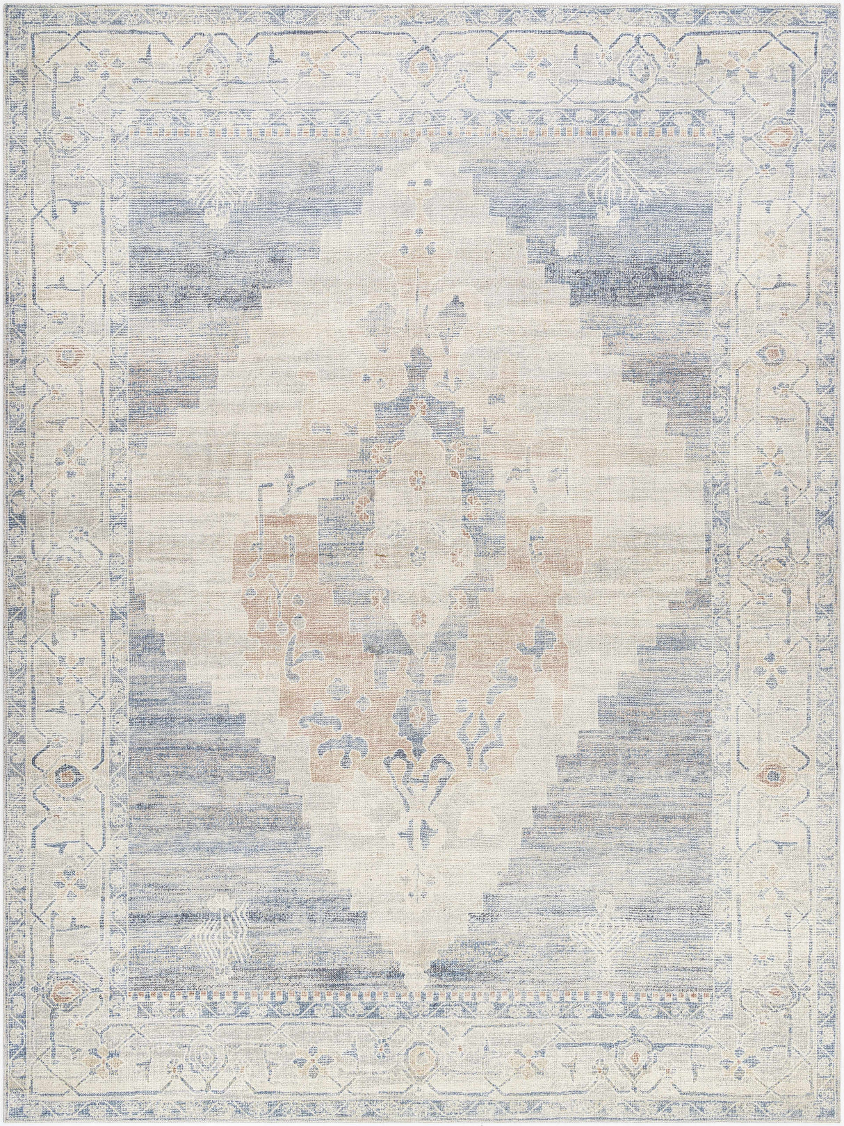 Luca Medallion Pewter Area Rug