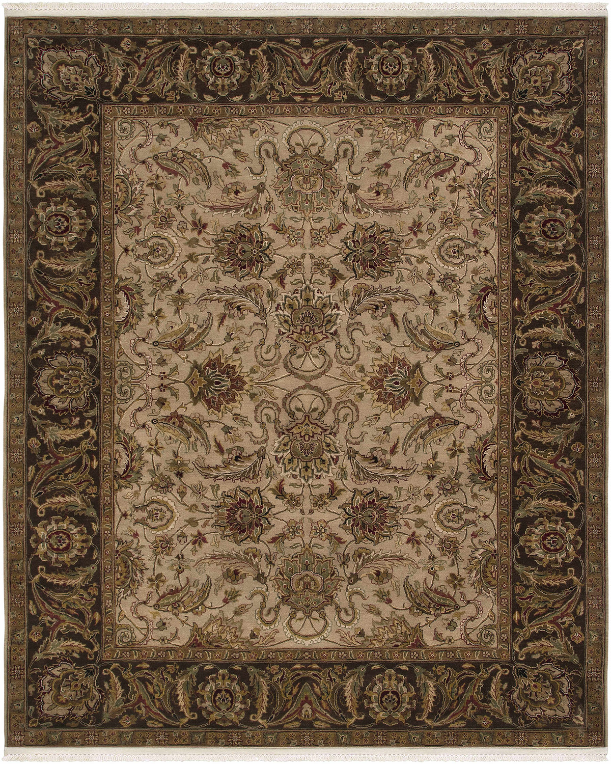Necia Beige Damask Area Rug - Clearance