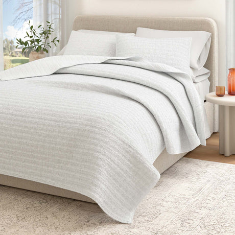 100%-Cotton-Honeycomb-Waffle-Garment-Washed-Quilt-Set-Genevieve-Collection-Quilts-&-Comforters