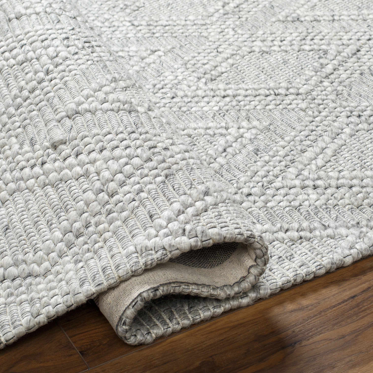Kasib Gray Hand Woven Area Rug - Clearance
