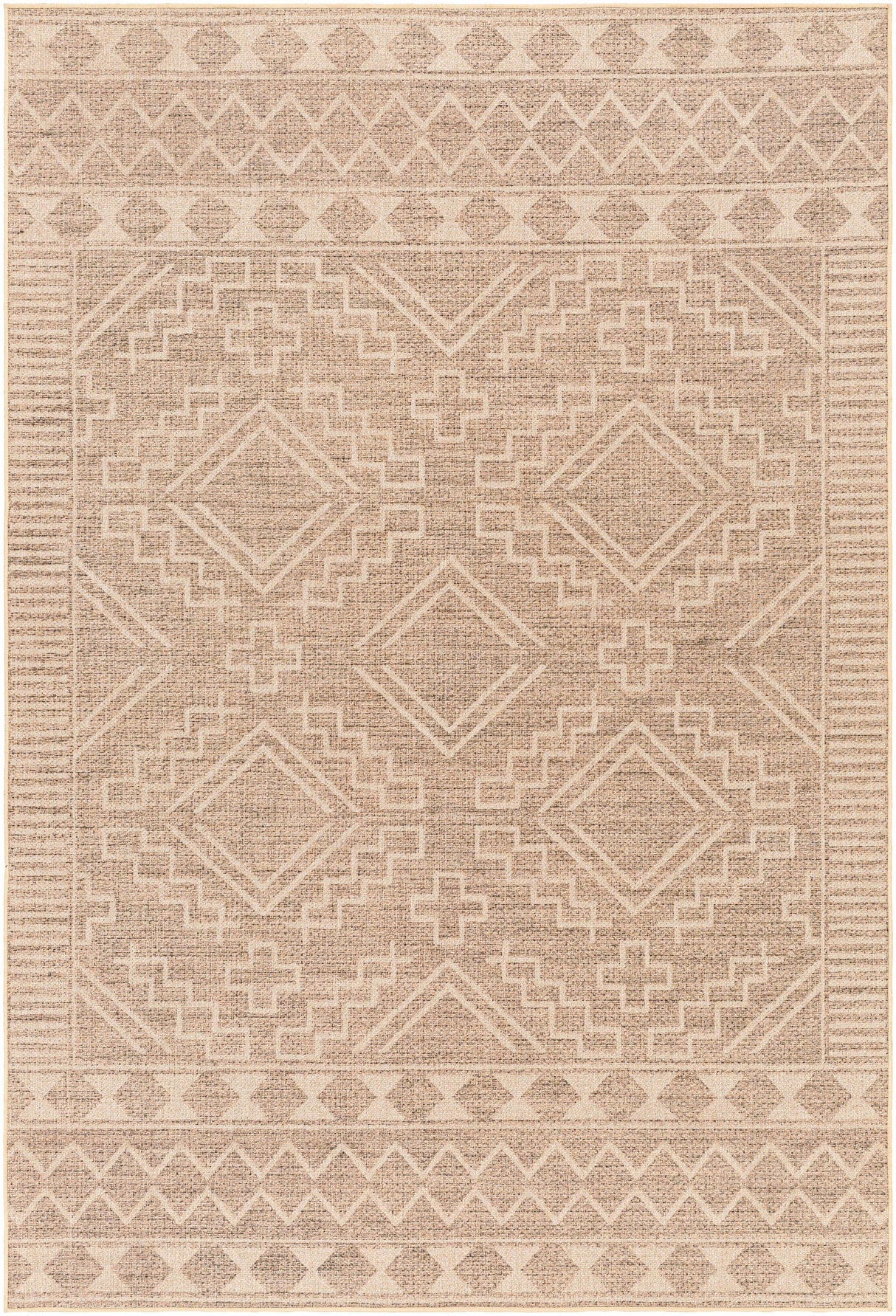 Halle Beige Washable Area Rug - Clearance