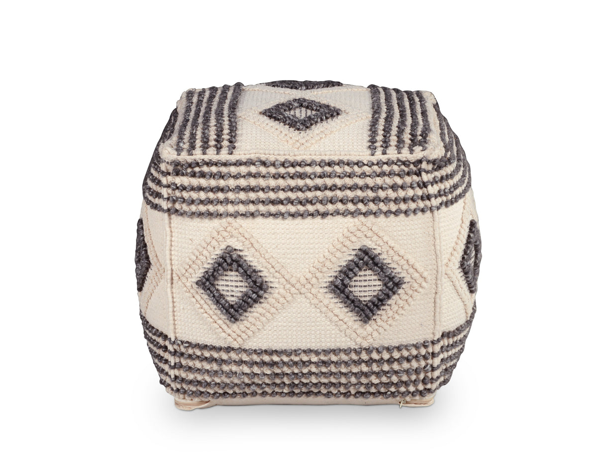 Dalia Square Handwoven Woolen Pouf