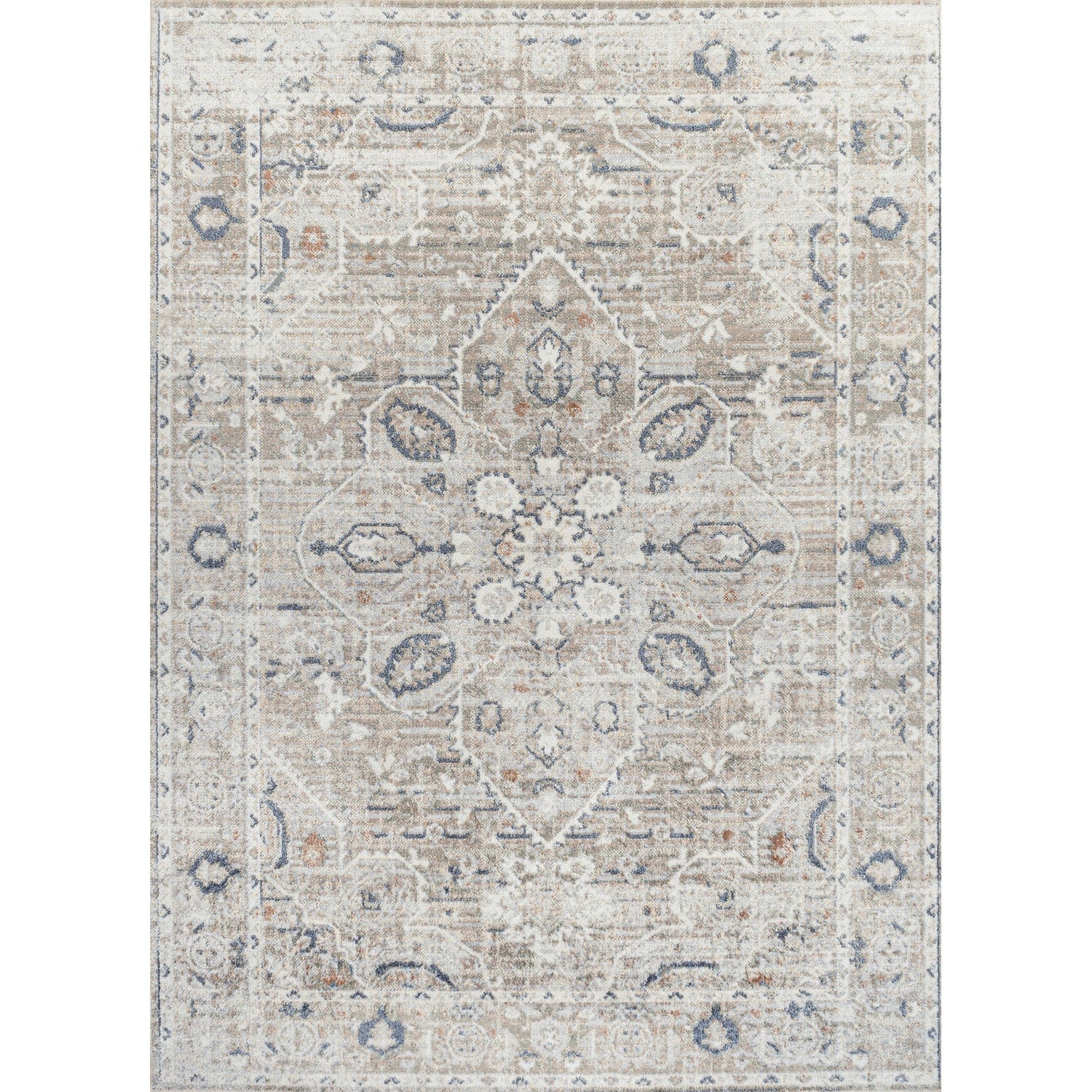 Shaii Global Medallion Low - Pile Machine - Washable Area Rug - Tuesday Morning - Area Rugs