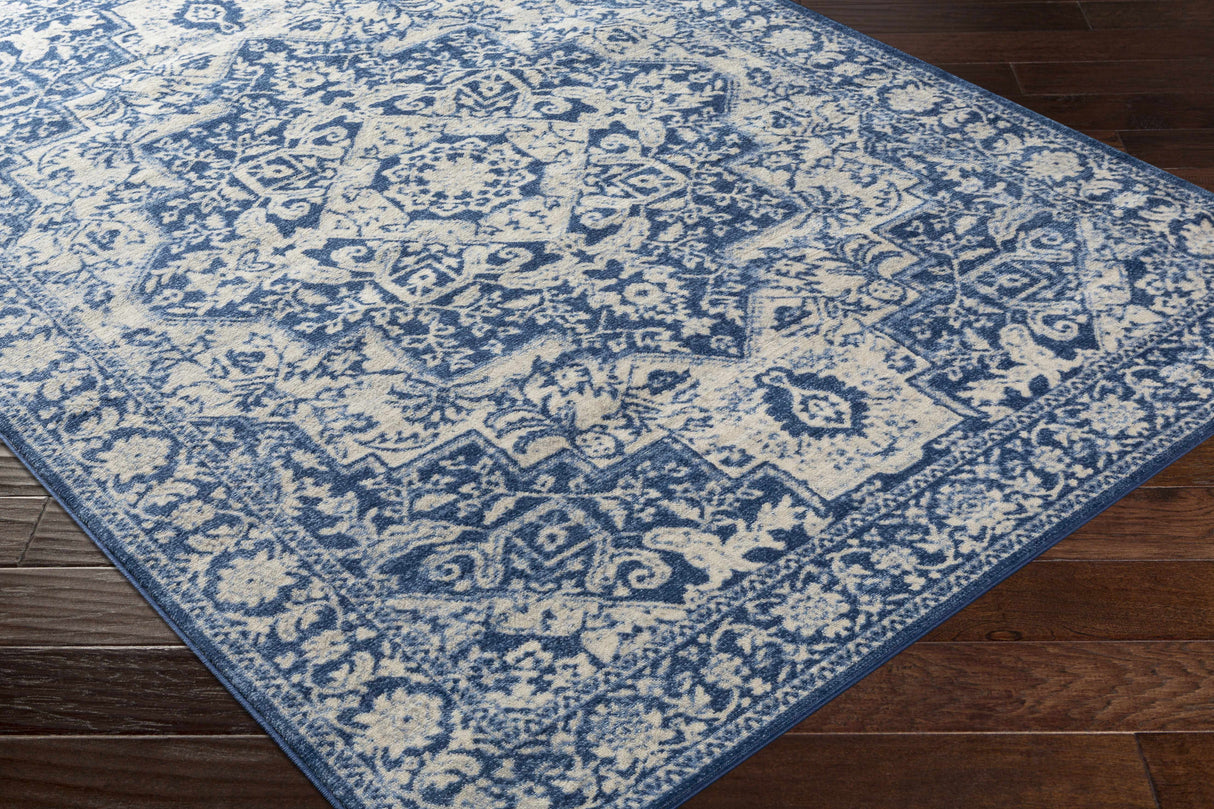 Shavertown Blue Traditional Area Rug - Clearance
