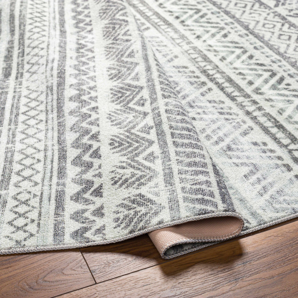 Ianna Light Gray Washable Area Rug - Clearance
