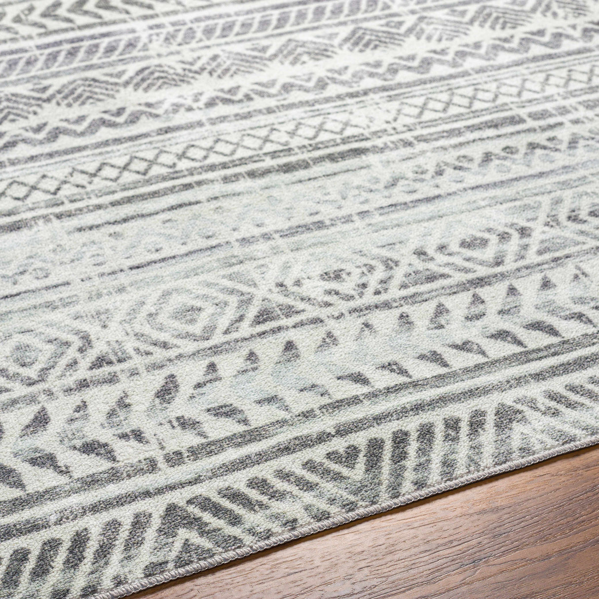 Ianna Light Gray Washable Area Rug - Clearance