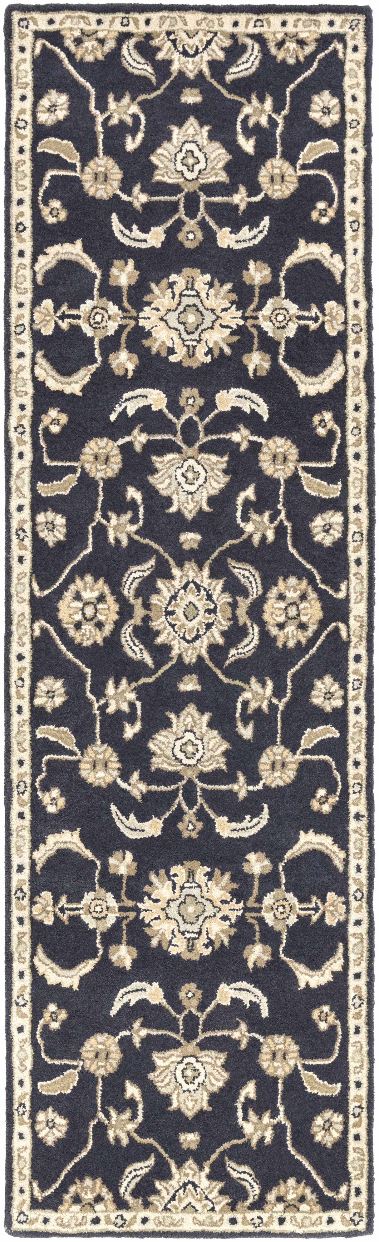 Caesar CAE-1164 Black Floral Wool Rug