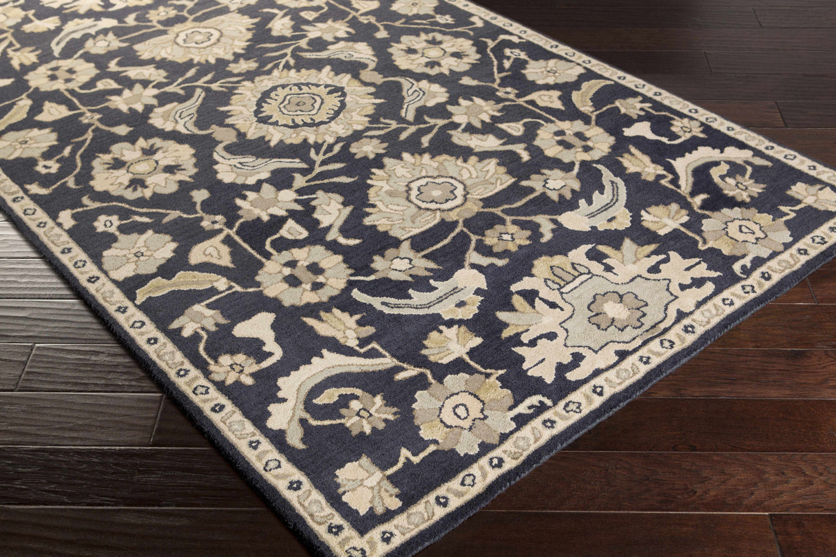 Caesar CAE-1164 Black Floral Wool Rug