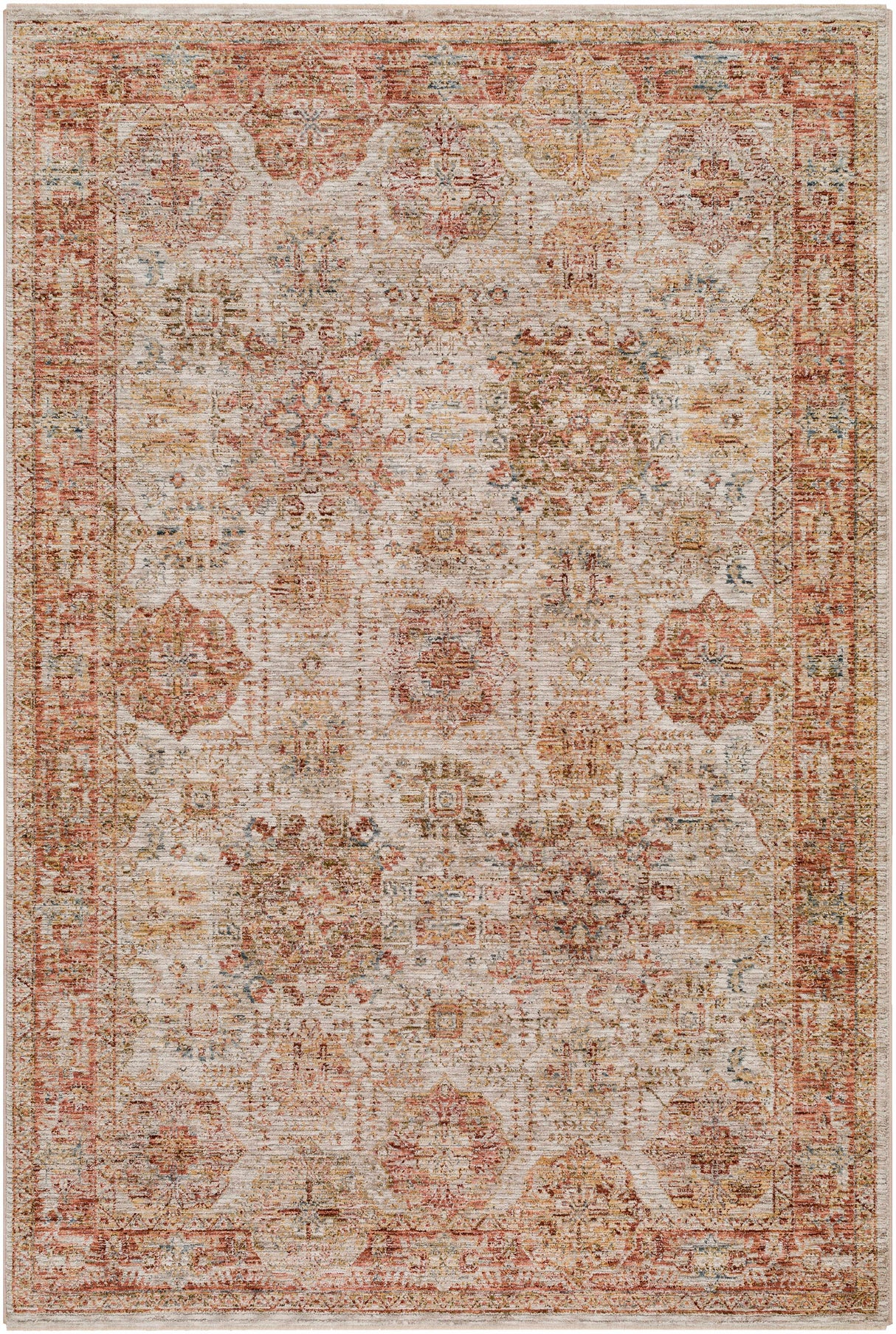 Ange Rust Rich Textured Traditional Rug