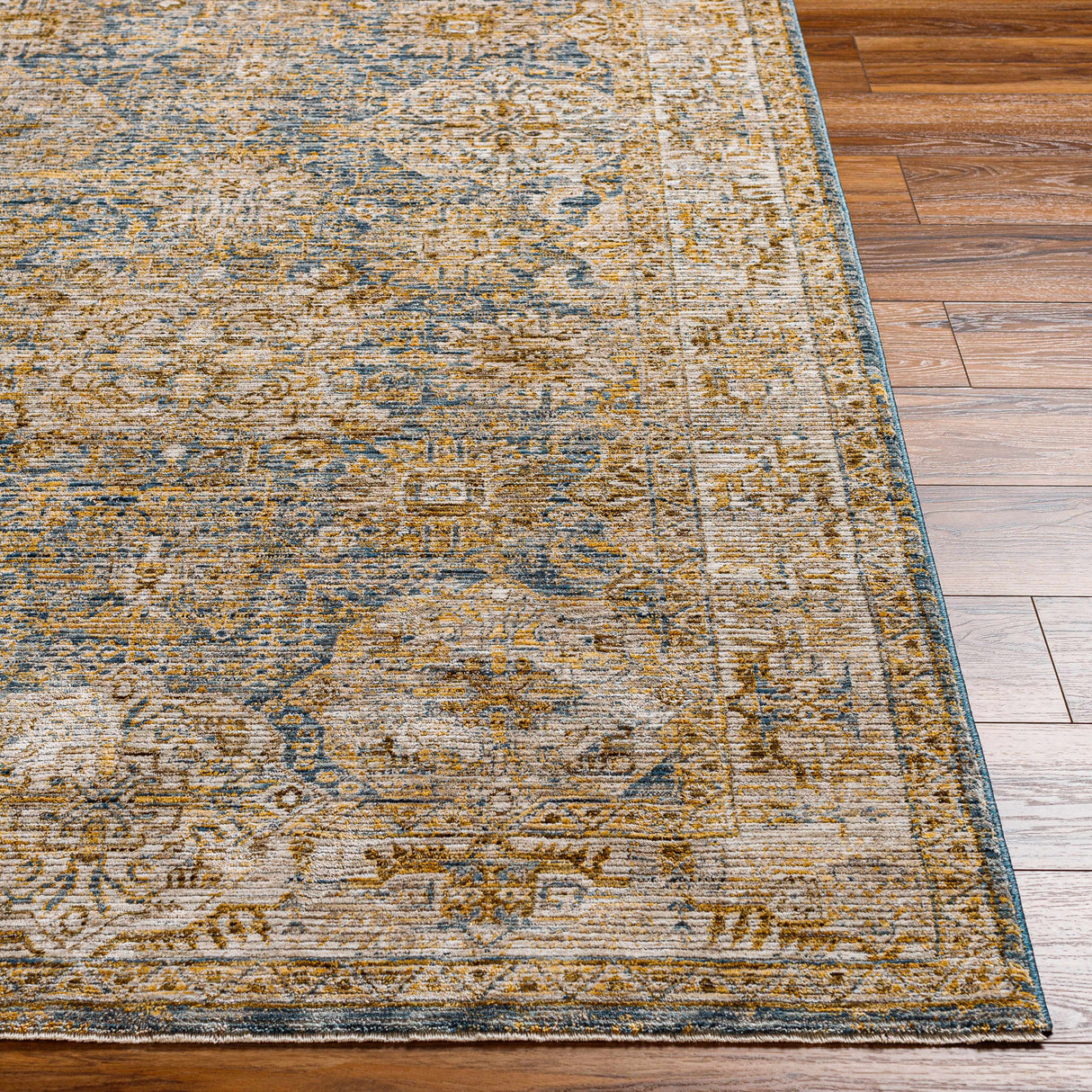 Ange Cream & Blue Rich Textured Rug