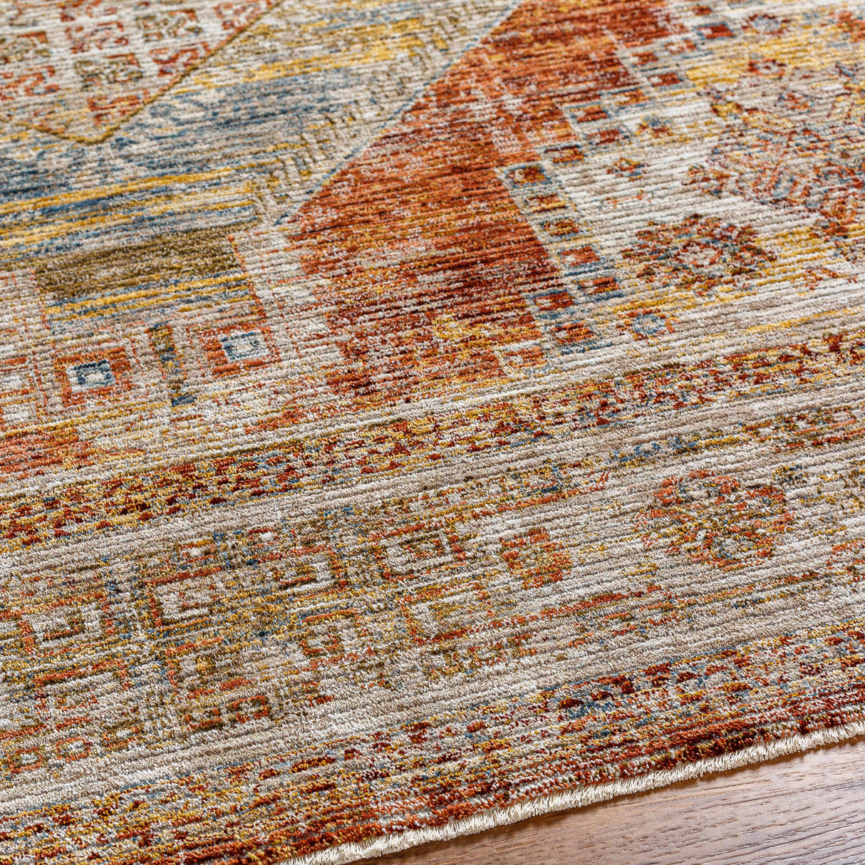 Moya Rust Rich Textured Traditional Rug