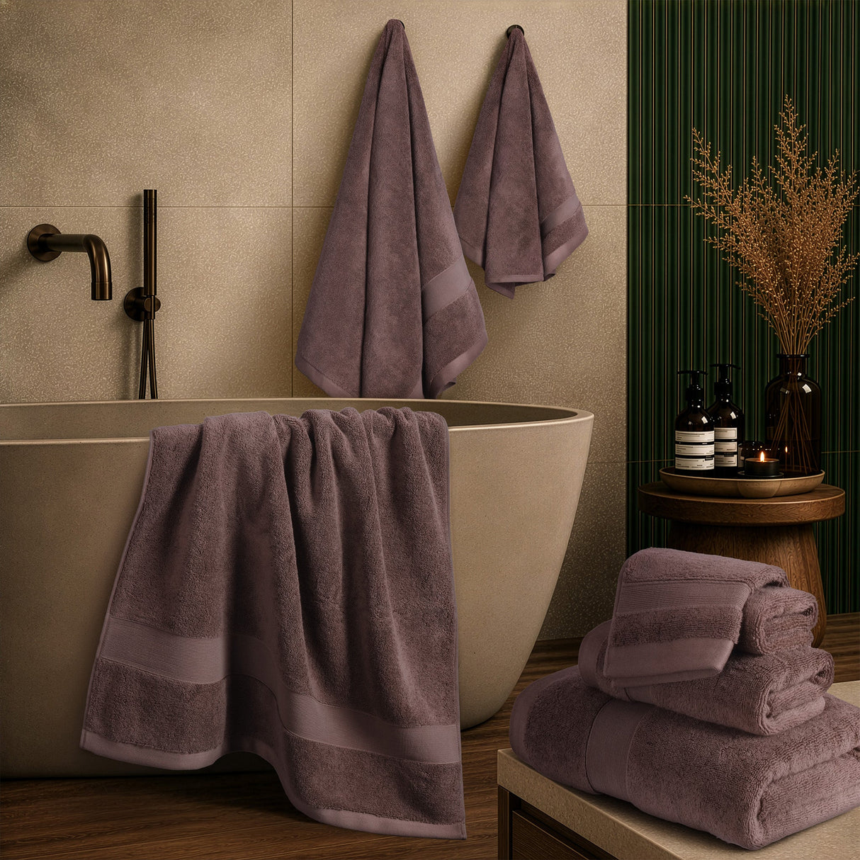 SIENA 6-Piece Turkish Towel Set – 700 GSM Turkish Cotton Luxury Hotel Bath Towels