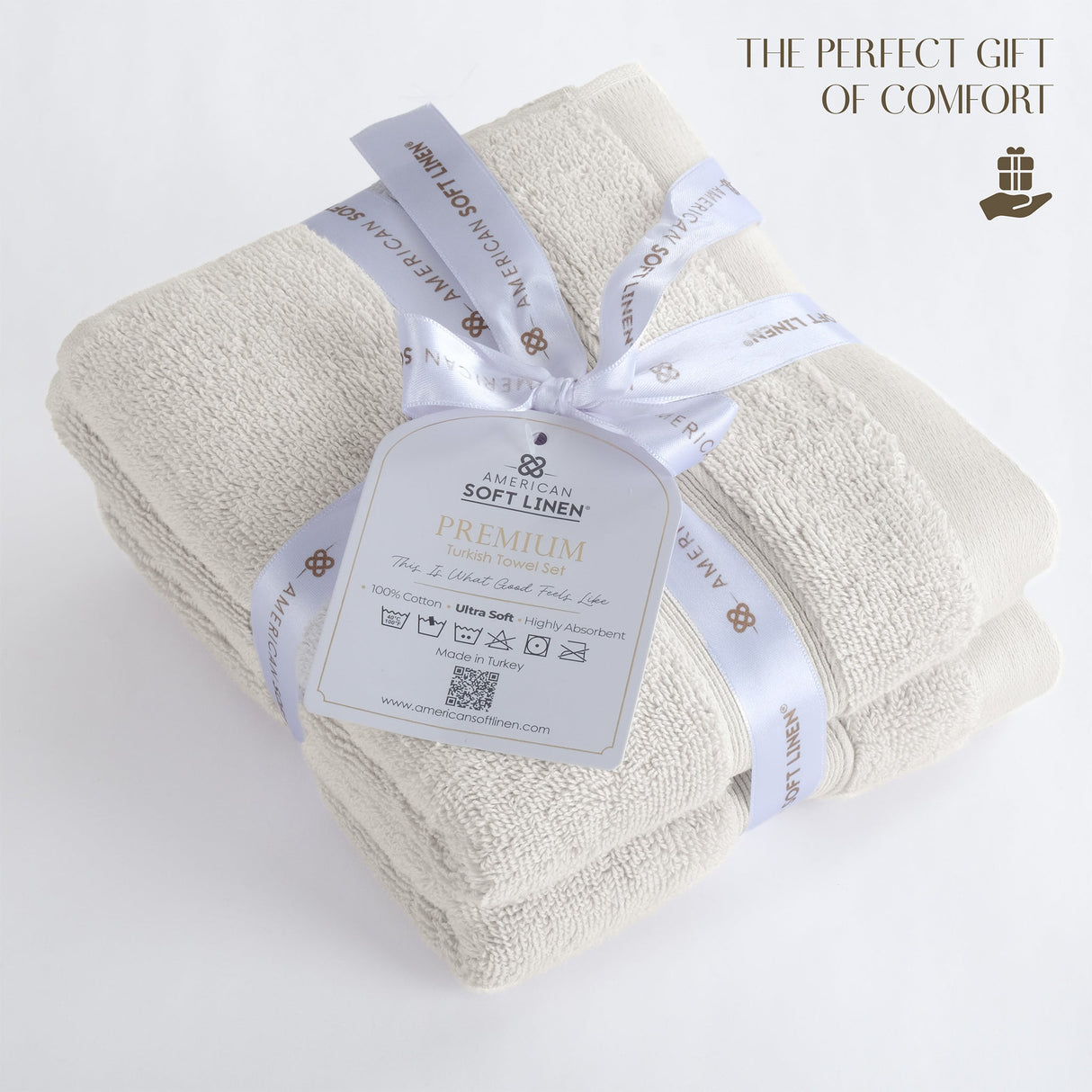 SIENA 4-Piece Turkish Cotton Hand Towels Set, Luxury Towels 700 GSM