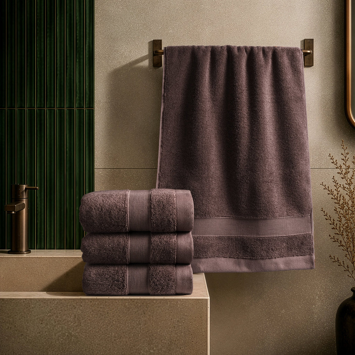 SIENA 4-Piece Turkish Cotton Hand Towels Set, Luxury Towels 700 GSM