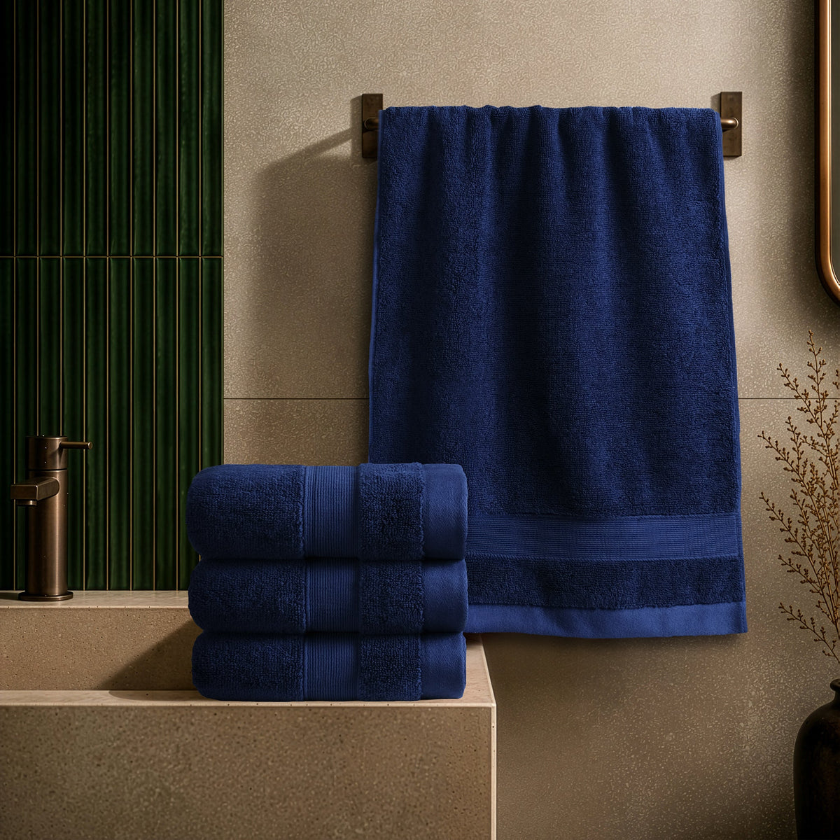 SIENA 4-Piece Turkish Cotton Hand Towels Set, Luxury Towels 700 GSM