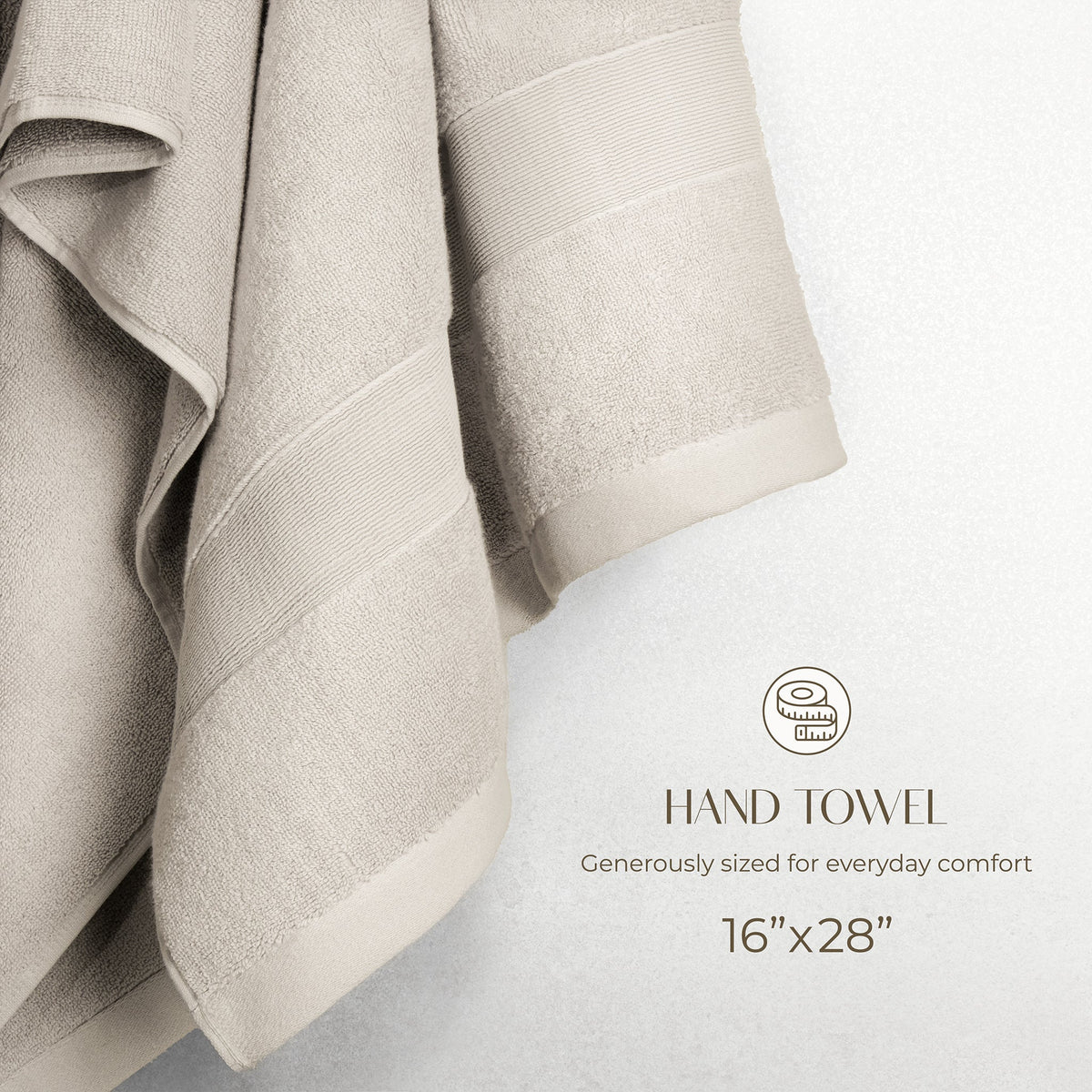 SIENA Luxury Turkish Cotton Hand Towels – 700 GSM, 16 x 28", 2-Piece