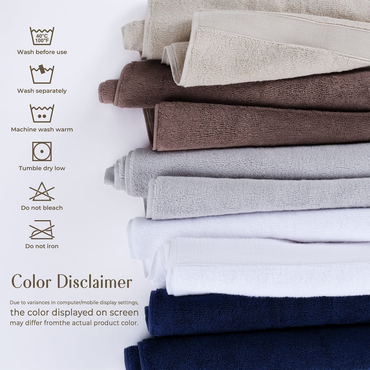 SIENA Luxury Turkish Cotton Hand Towels – 700 GSM, 16 x 28", 2-Piece