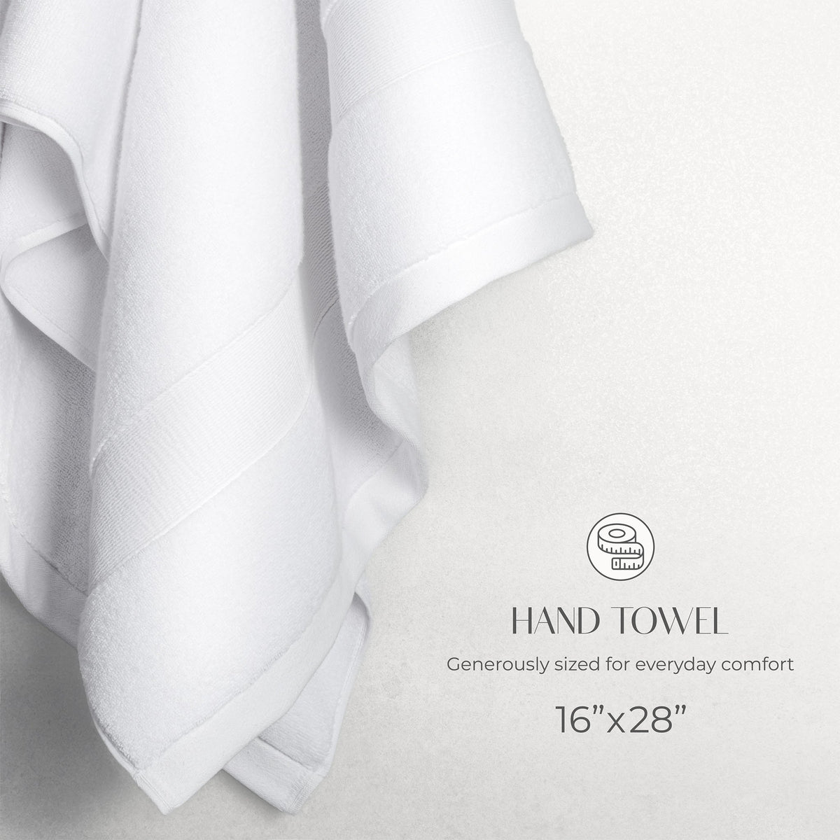 SIENA Luxury Turkish Cotton Hand Towels – 700 GSM, 16 x 28", 2-Piece