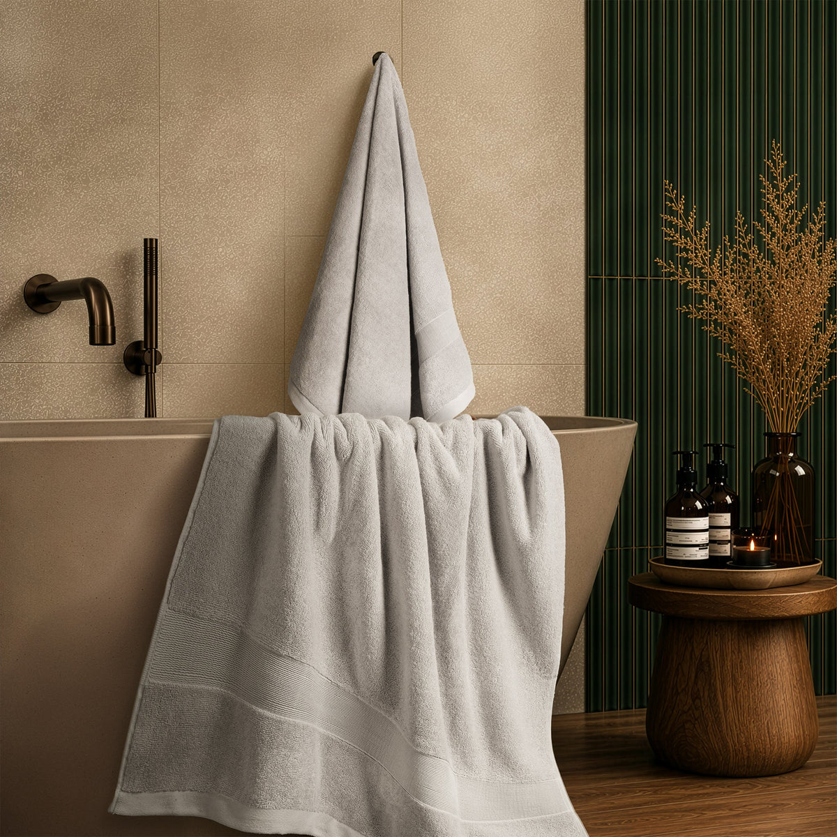 SIENA Turkish Cotton Jumbo Bath Towel Set – 700 GSM, 30 x 56", 2-Piece