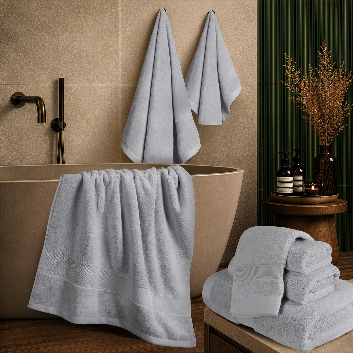 SIENA Wholesale 6-Piece Turkish Towel Set – 700 GSM Turkish Cotton, Case Pack of 9