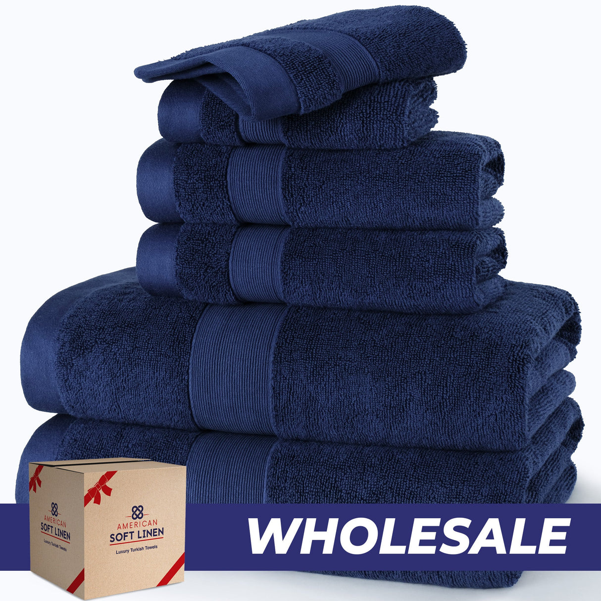 SIENA Wholesale 6-Piece Turkish Towel Set – 700 GSM Turkish Cotton, Case Pack of 9