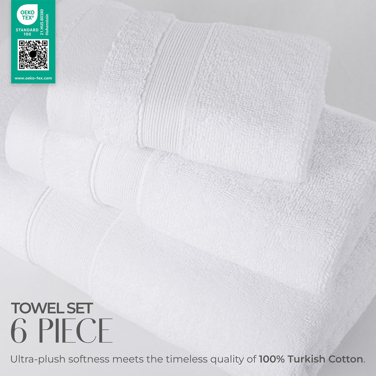 SIENA Wholesale 6-Piece Turkish Towel Set – 700 GSM Turkish Cotton, Case Pack of 9