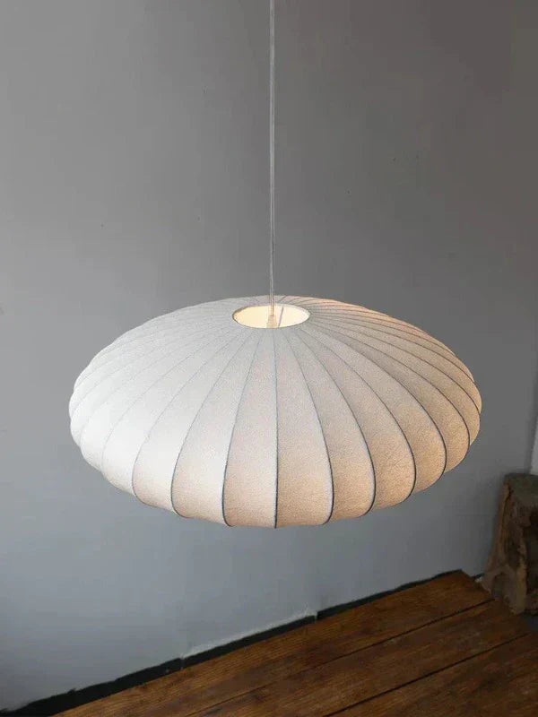 Silk Pleated Pendant Light with Crown Detail Ceiling Lamp 30 40 50cm