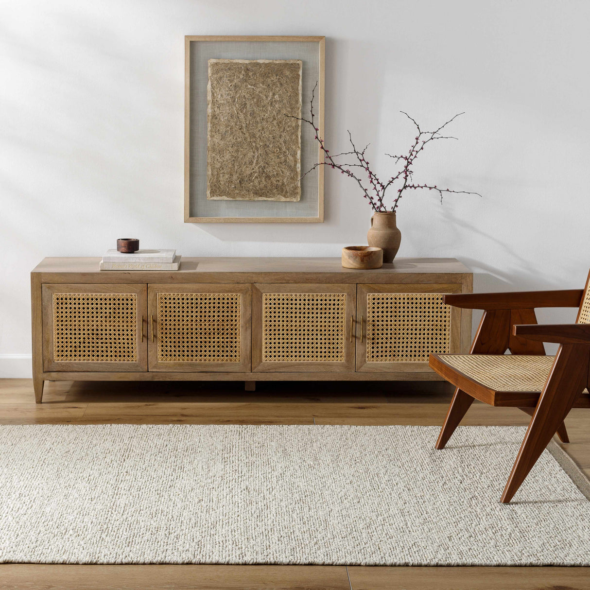 Nenet Beige Hand Woven Area Rug - Clearance