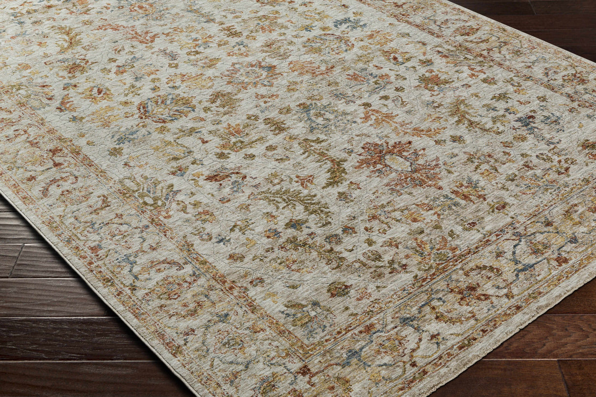 Asabi Tan Textured Rug with Fringes