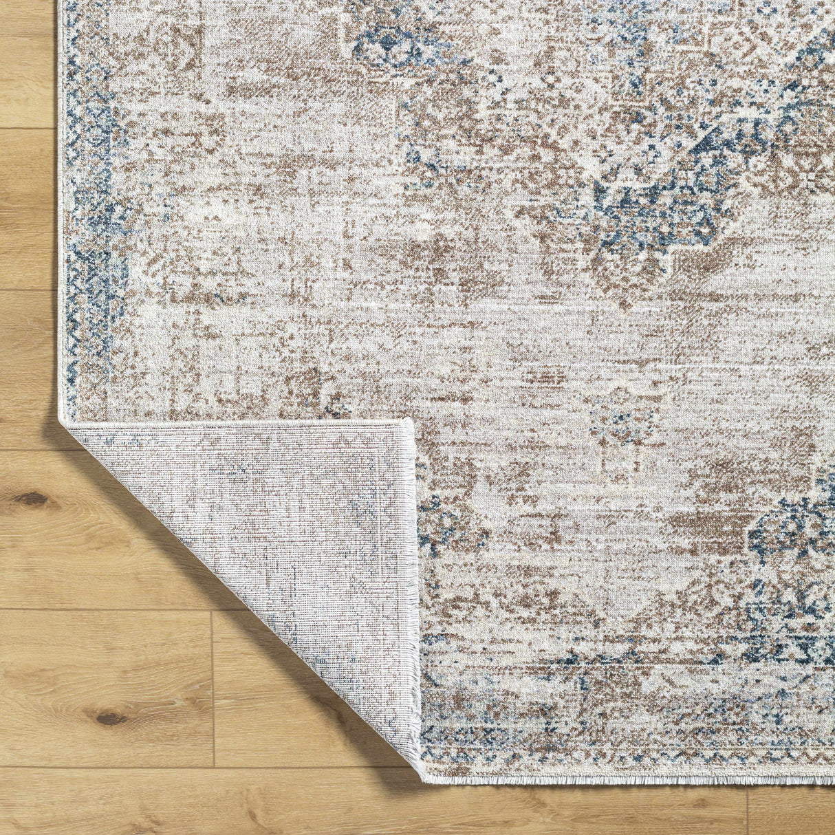 Kosta Beige & Blue Medallion Area Rug - Clearance