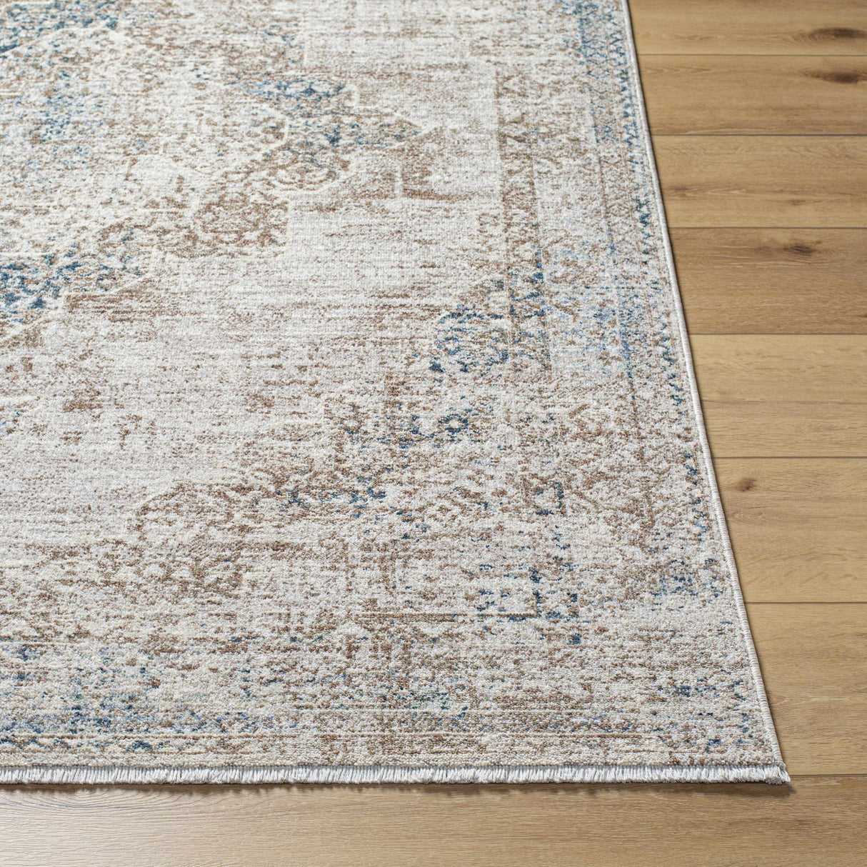 Kosta Beige & Blue Medallion Area Rug - Clearance