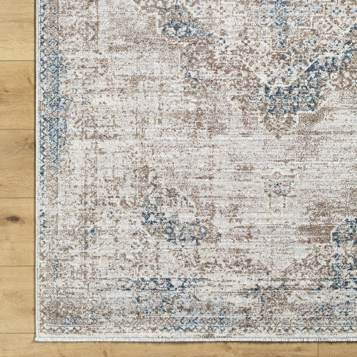 Kosta Beige & Blue Medallion Area Rug - Clearance