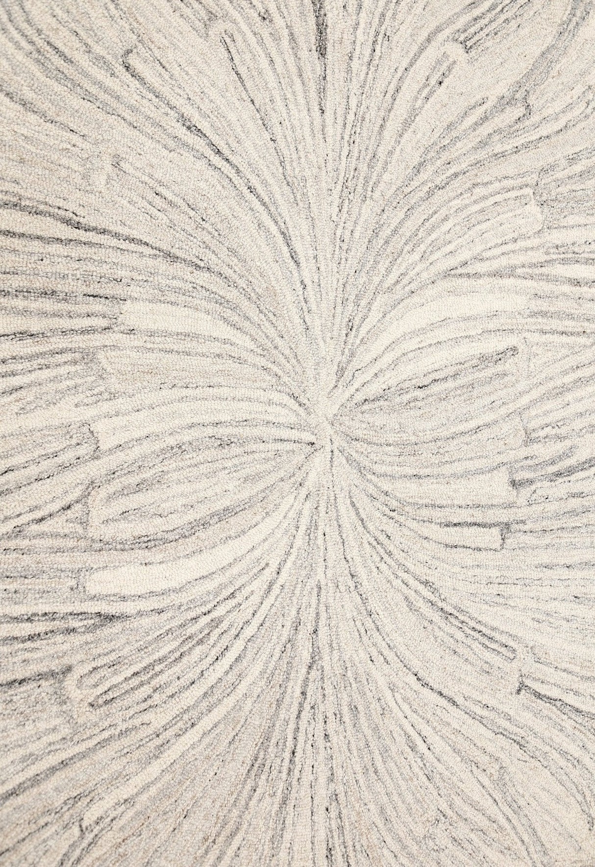 Snow Bloom Beige Hand Tufted 5x7 Wool Area Rug