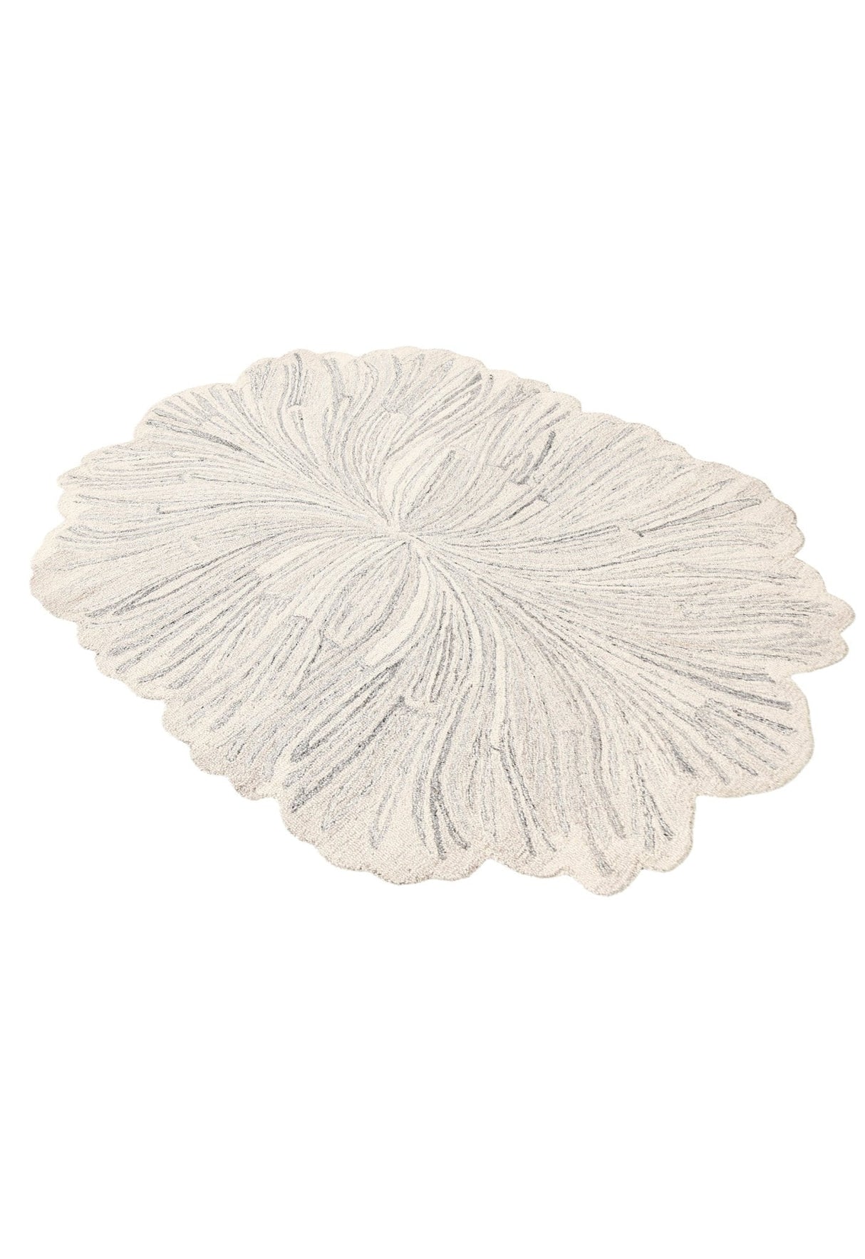 Snow Bloom Beige Hand Tufted 5x7 Wool Area Rug