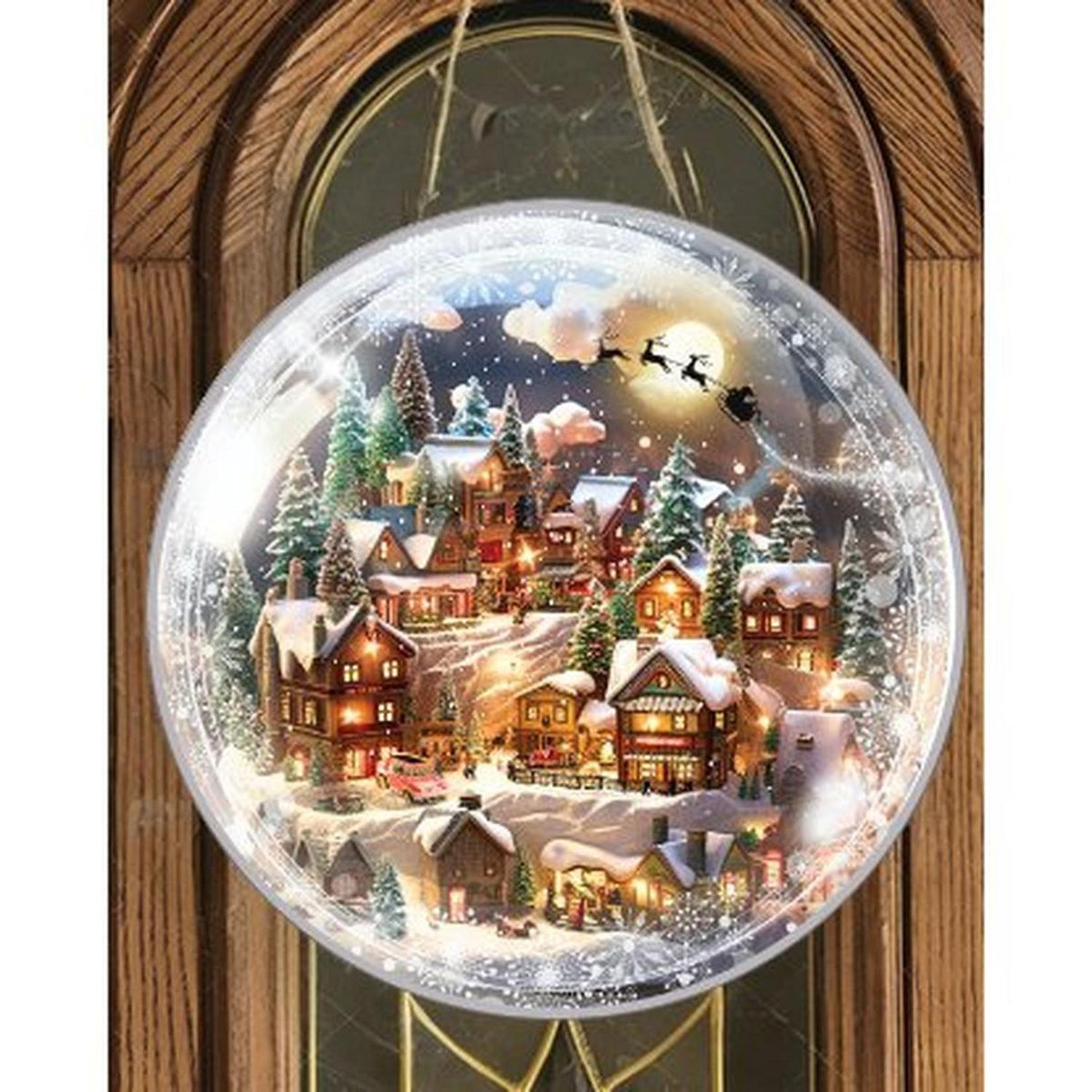 Snowglobe Sleigh Round Sign - Wreath Enhancement