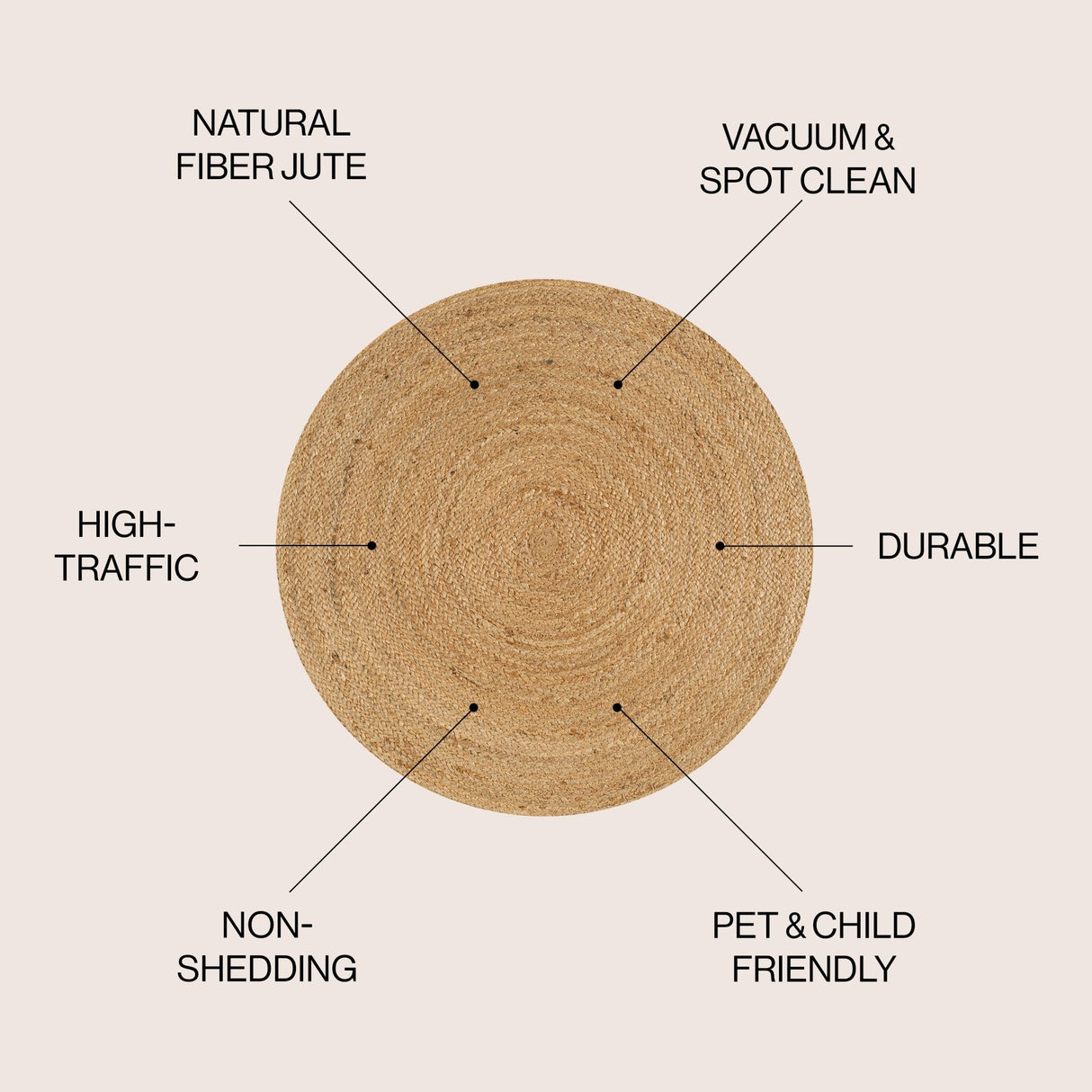 Soleil Natural Jute Braided Circle Round Area Rug - Tuesday Morning - Area Rugs