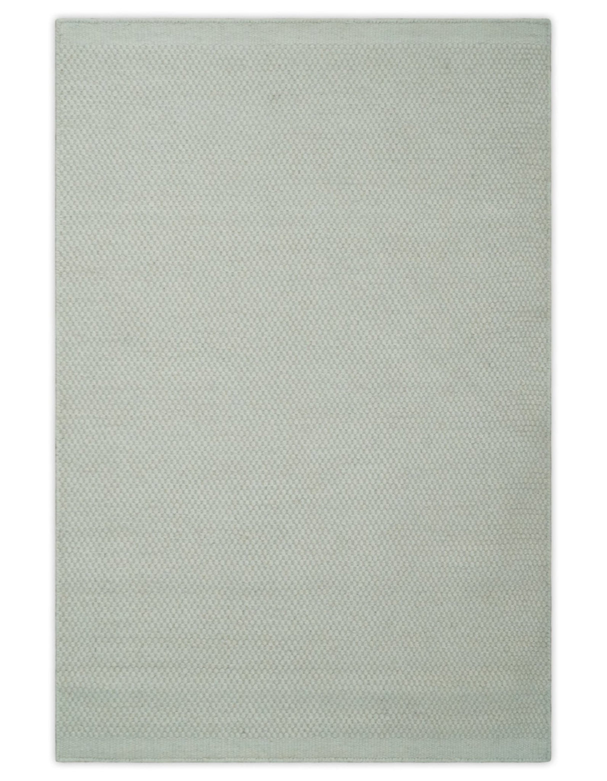 Modern Solid Ivory Hand made Dari Area Wool Rug
