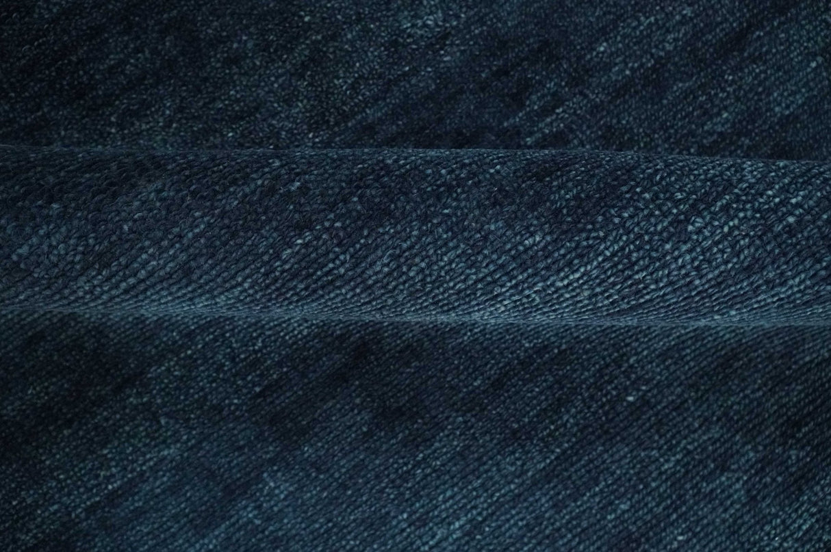 Solid Midnight Blue Hand knotted Modern 8x10 wool Area Rug
