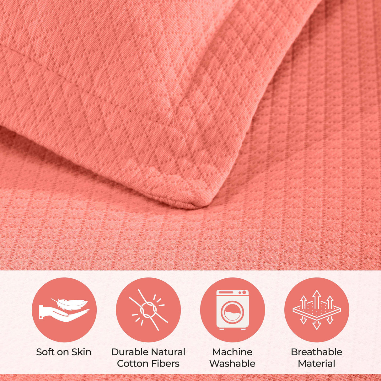 Solitaire Jacquard Matelassé Cotton Diamond Solitaire Bedspread Set - Bedspread by Superior Brand