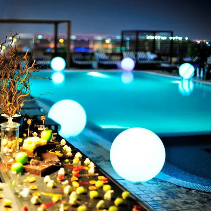 Modern PE Globe Outdoor Garden Light LED Rechargeable 16-Color IP55