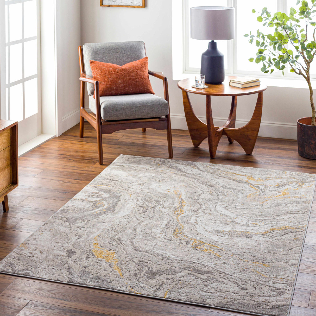 Akins Beige Marble Rug - Clearance