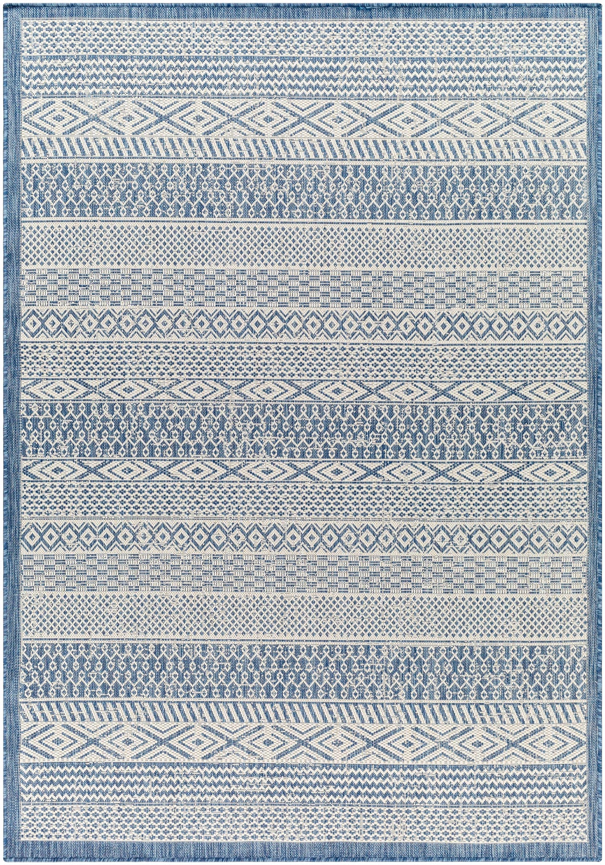 Humla Blue Aztec Area Rug - Clearance