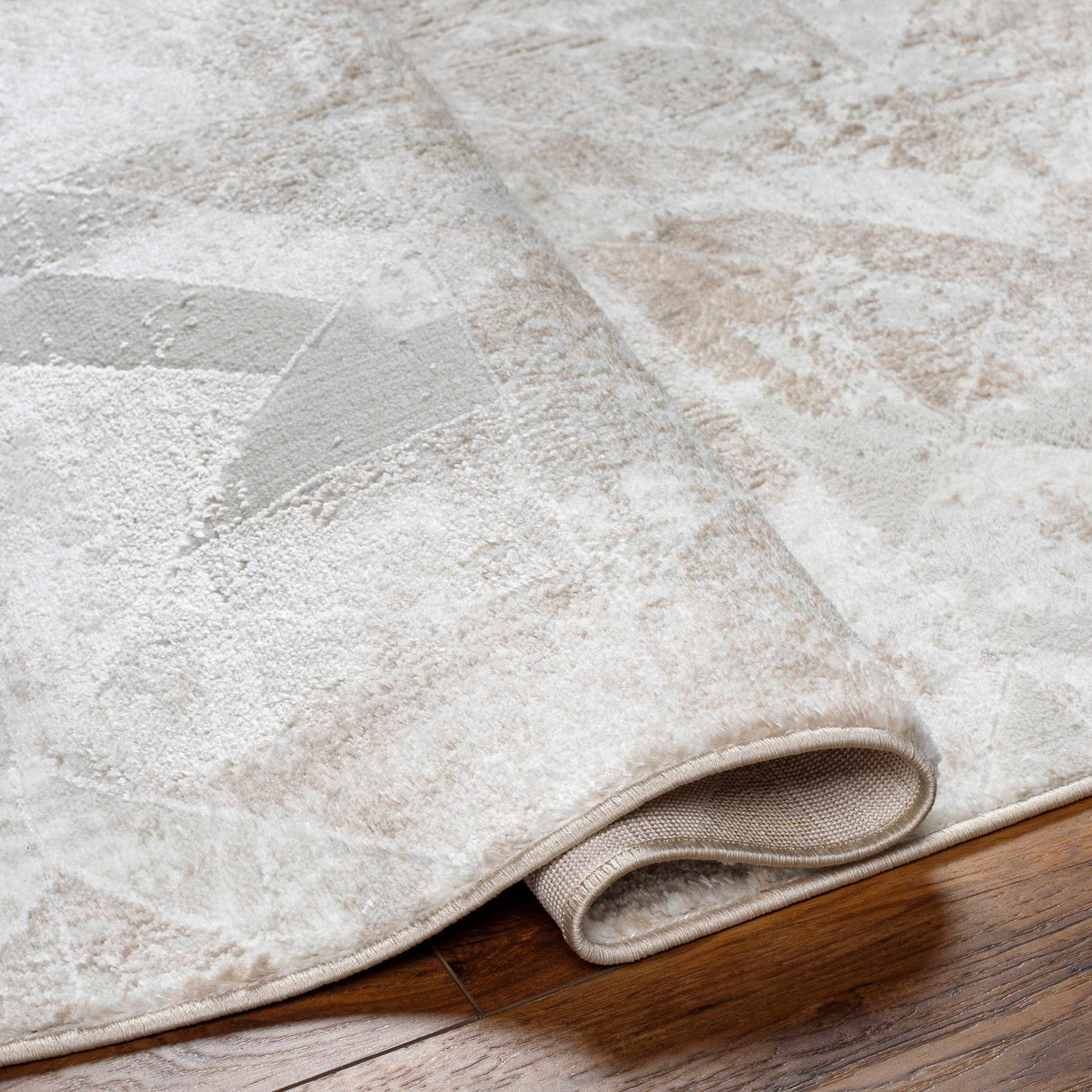 Gonca Gray Geometric Area Rug - Clearance